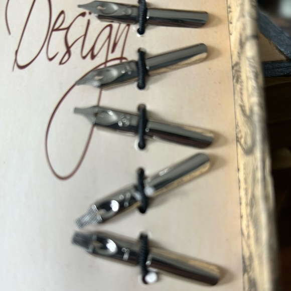 Unique one set with a feather quill, ink, 5 nubs and an ink bottle - new - Picture 7 of 12